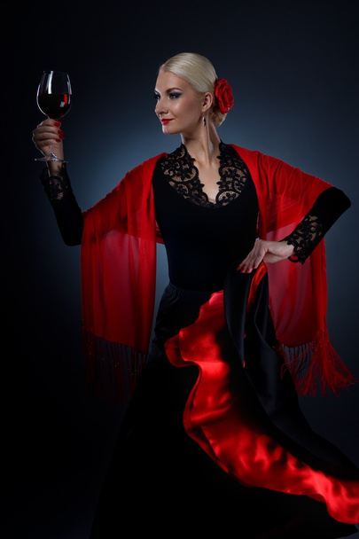 güzel flamenko dansçısı - Fotoğraf, Görsel
