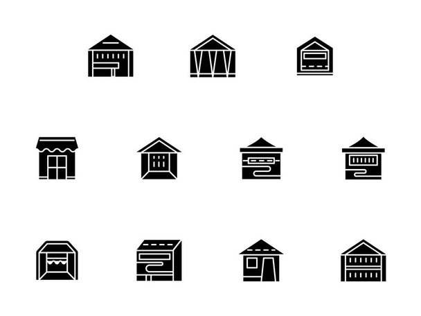 Piccole icone vettoriali in stile glifo nero del commercio al dettaglio
 - Vettoriali, immagini