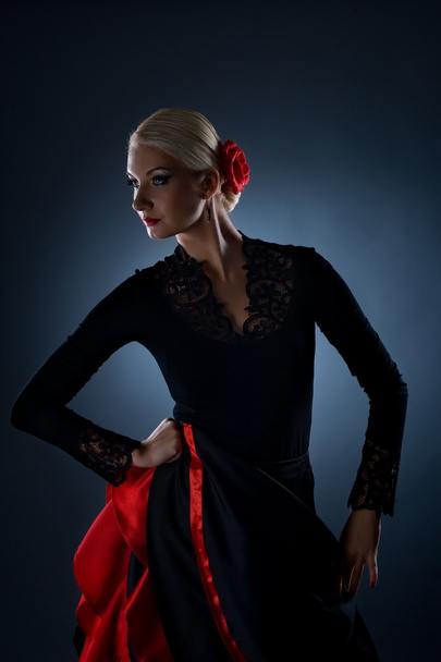 Beautiful flamenco dancer - Fotoğraf, Görsel