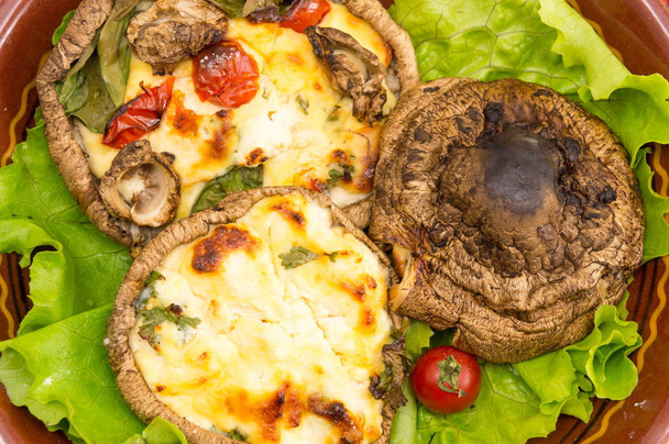 cheese stuffed mushrooms on a plate - Photo, Image