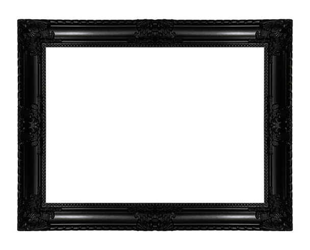 marco negro antiguo aislado sobre fondo blanco, camino de recorte
 - Foto, imagen