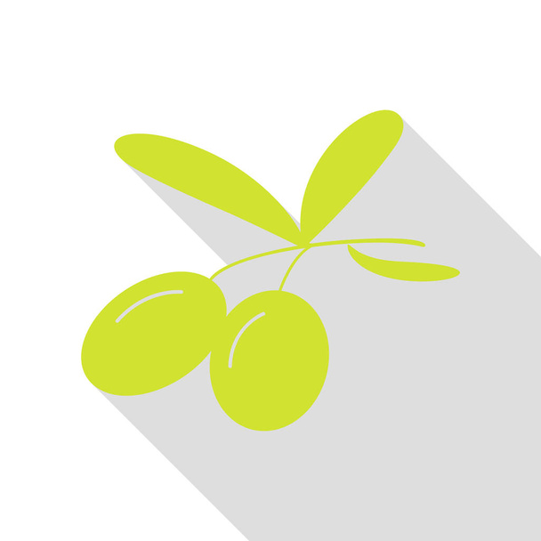 Illustration du signe des olives. Icône de poire avec chemin d'ombre de style plat
. - Vecteur, image