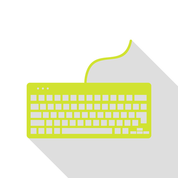 Tastatur einfaches Zeichen. Birnensymbol mit flachem Schattenpfad. - Vektor, Bild