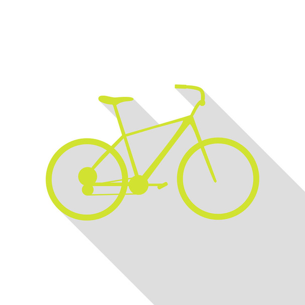Bicicleta, señal de bicicleta. Icono de pera con camino de sombra de estilo plano
. - Vector, Imagen