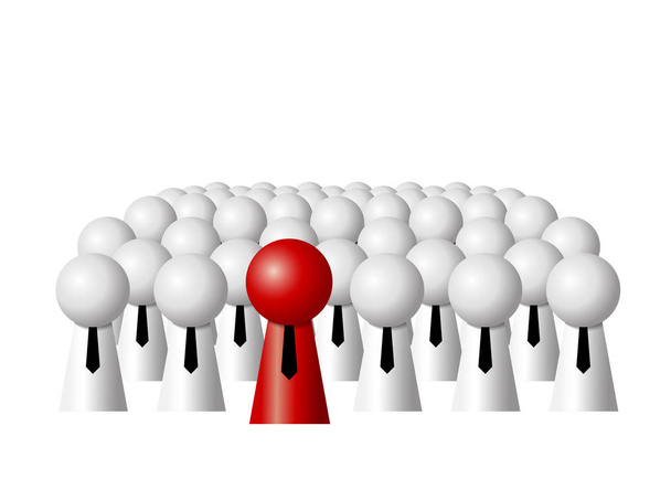 Концепции лидерства символа группы людей на белом фоне
 - Вектор,изображение