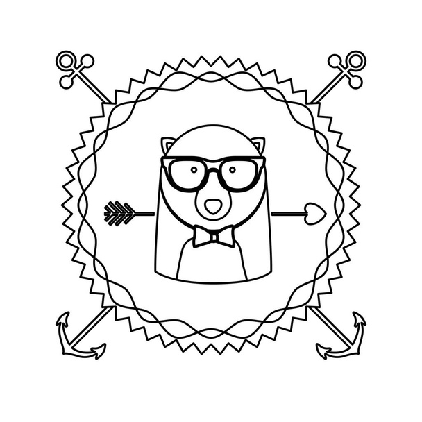 emblema orso hipster cacciatore icona della città
 - Vettoriali, immagini