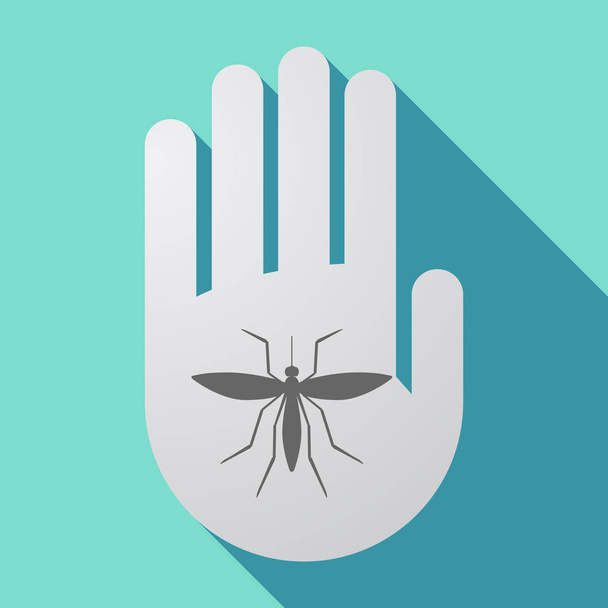 Mano de sombra larga con un mosquito
 - Vector, imagen