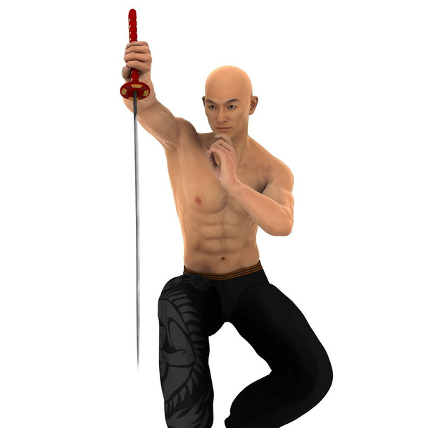 3D CG rendering of a fencer - Foto, imagen