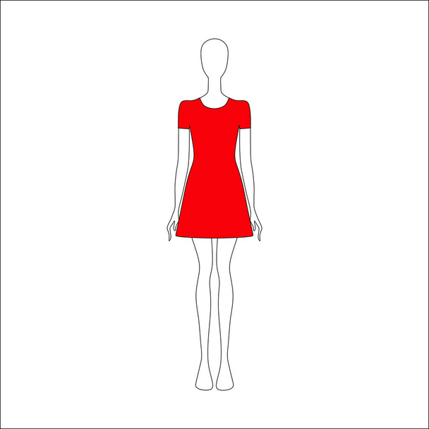 women's clothing. Dress drawn vector - ベクター画像
