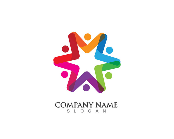 Adopción y cuidado de la comunidad Logo plantilla vector icono - Vector, imagen