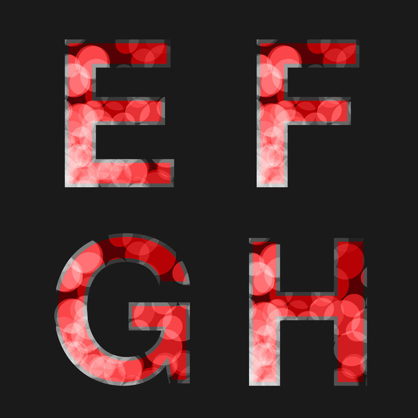 red initials with reflection effect  - Vector, Image