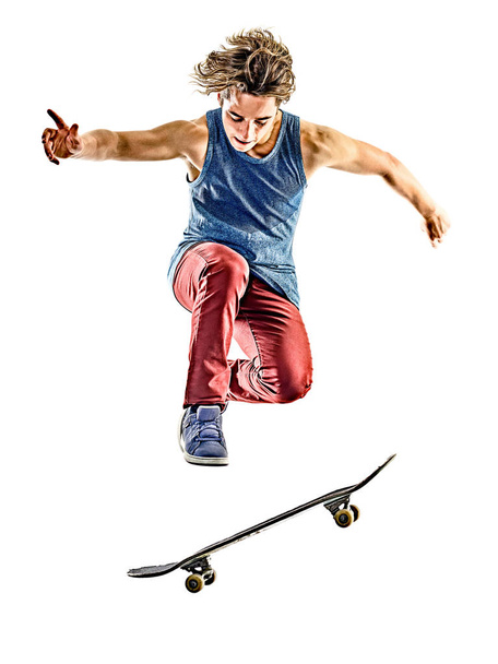 skateboarder young teenager man isolated - Φωτογραφία, εικόνα