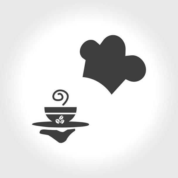 číšník s šálkem kávy - Vektor, obrázek