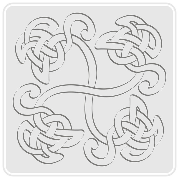 monochrome icon with Celtic art and ethnic ornaments - Vector, Image