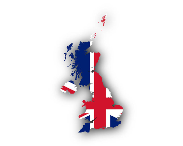 Map and flag of Great Britain - Vector, Image