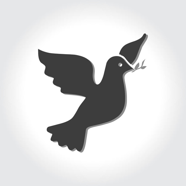 paloma con icono de rama
 - Vector, Imagen