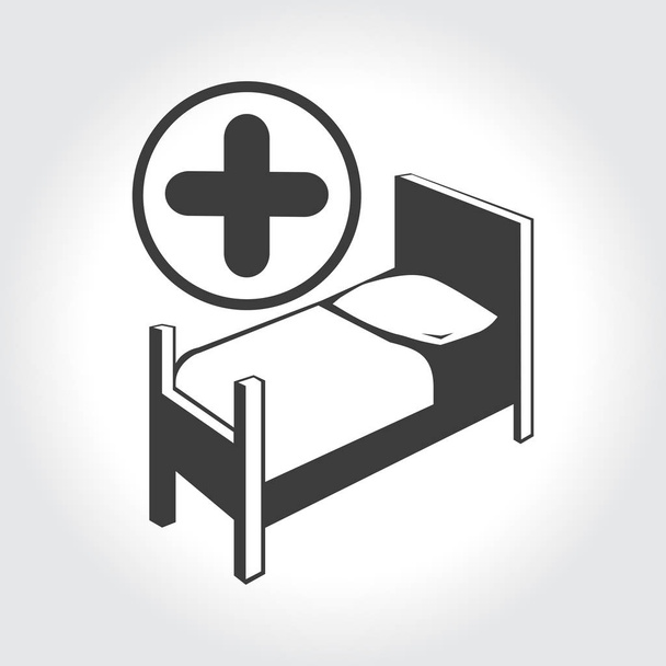 Icono de cama de hospital
 - Vector, Imagen