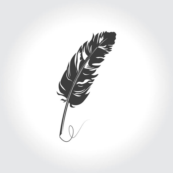 vintage feather icon - Vector, Image