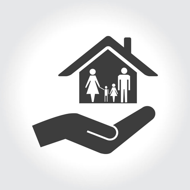 house on hand  icon - Vector, Image