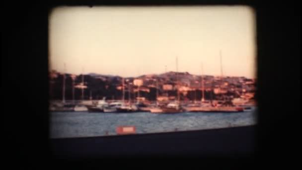 Vintage 8mm. Docked yacht - Footage, Video
