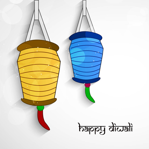 illustration of hindu festival Diwali background - Vector, Image