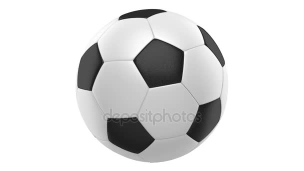白い背景にサッカー ボール ループを回転させる - 映像、動画