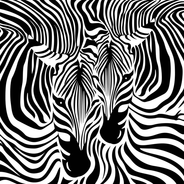Zebra Couple background. - Vector, Image