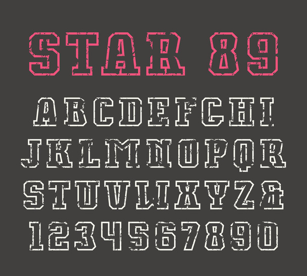 Πλάκα serif γραμματοσειρά περίγραμμα αθλητικό στυλ  - Διάνυσμα, εικόνα