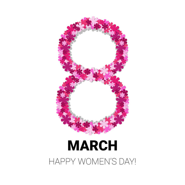 8 March International Women Day Greeting Card - Vettoriali, immagini