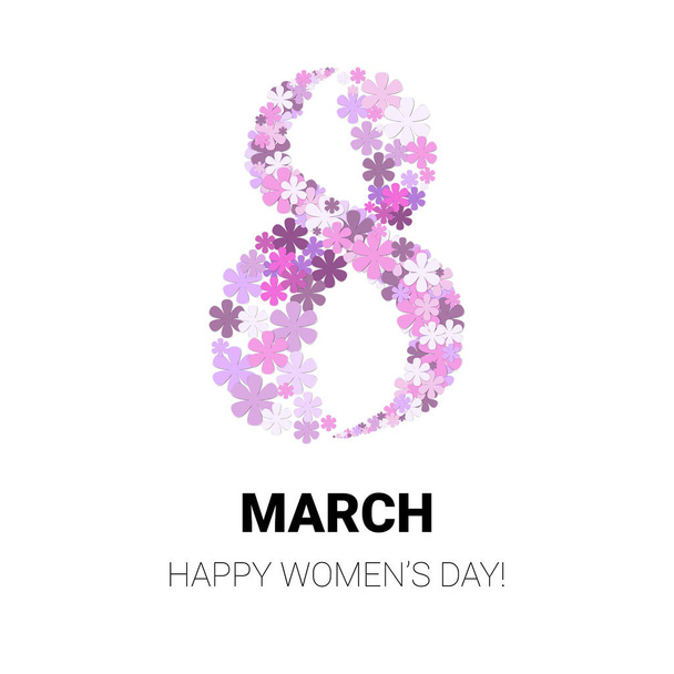 Március 8-i nemzetközi női nap-üdvözlőlap - Vektor, kép