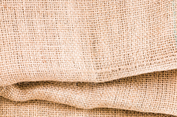 Wrinkled burlap texture, textile background - Foto, Imagen