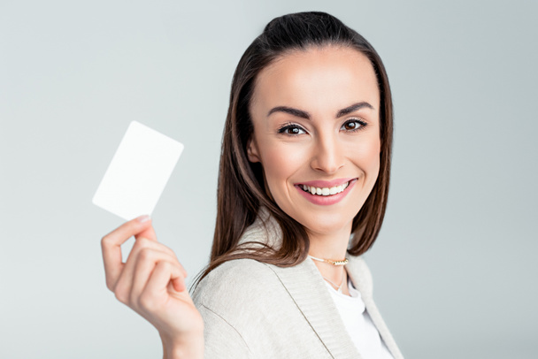woman holding credit card - Foto, imagen