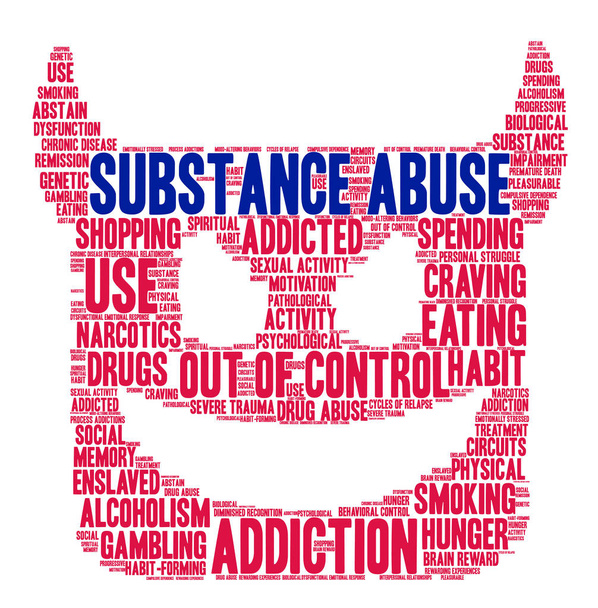 Substance abuse word cloud - Vector, afbeelding