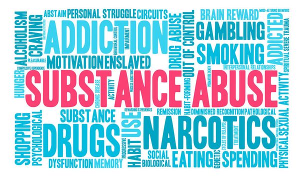 Substance abuse word cloud - Vector, afbeelding