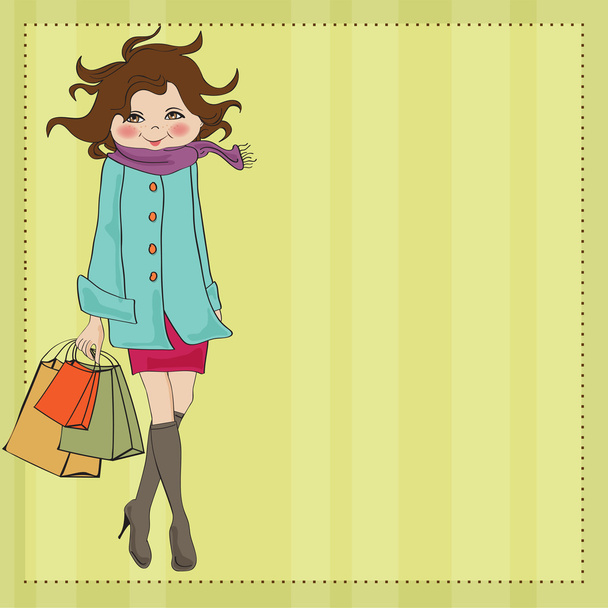 красивая молодая женщина за покупками - Фото, изображение