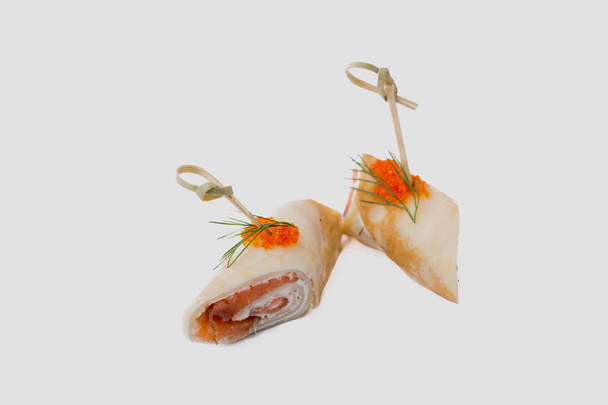 Canapes. Festive menu. Isolated background - Foto, imagen