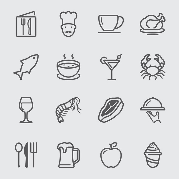 Restaurant lijn pictogram - Vector, afbeelding