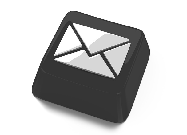 Піктограма конверта електронної пошти білим кольором на чорному комп'ютері
 - Фото, зображення