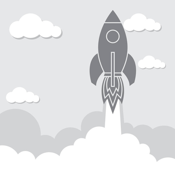 Rocket launch. Vector illustration. - Vector, Image