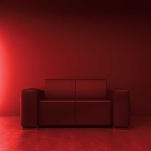 Vörös kanapé - Fotó, kép