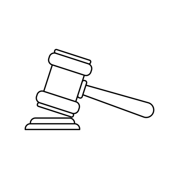Justitie hamer geïsoleerd - Vector, afbeelding