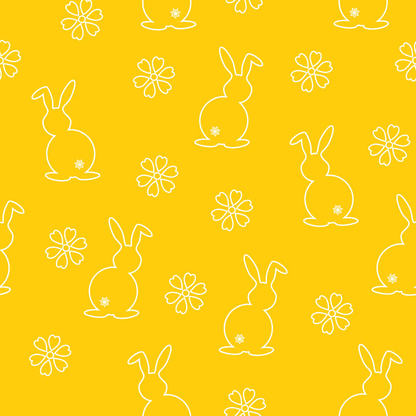 Seamless pattern with white rabbit - Vektor, kép
