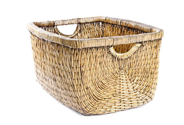 Wicker Basket Isolted on White - Photo, Image