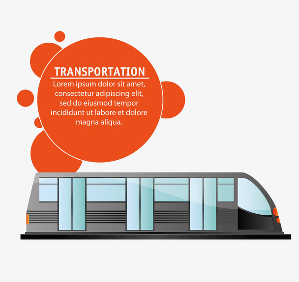 transport public electric train design - Vector, Image