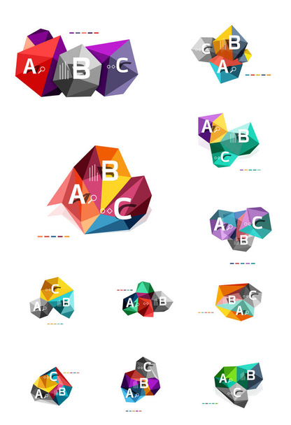 Moden low poly infographics template - Vector, Image