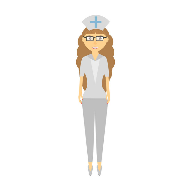 портрет медсестри жіночий капелюх довге волосся
 - Вектор, зображення