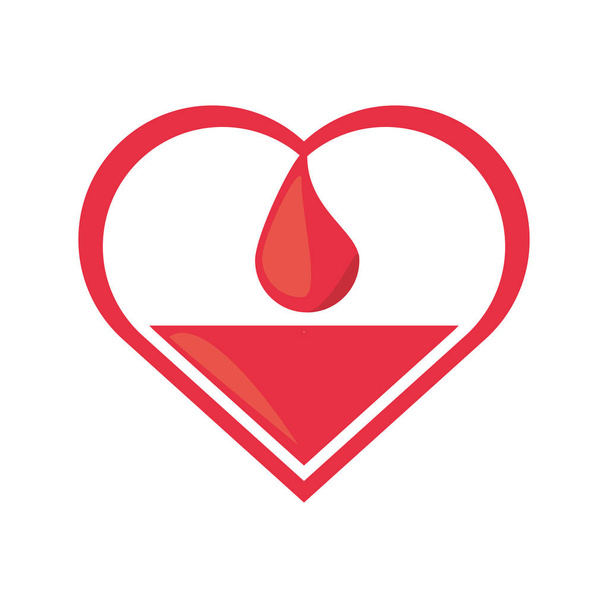 heart drop blood donation symbol - Vector, Image