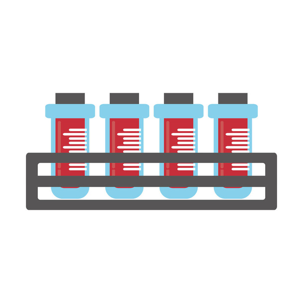 blood test tube sample with rack - Vector, Image