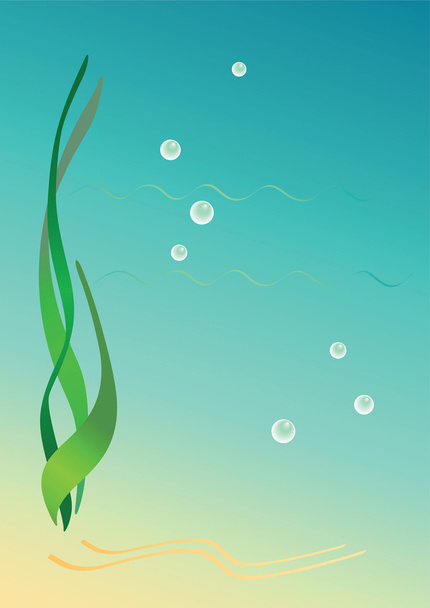 海藻と背景 - ベクター画像