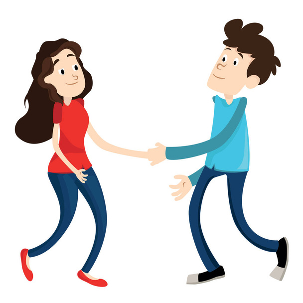 Man and woman shake hands - Vetor, Imagem